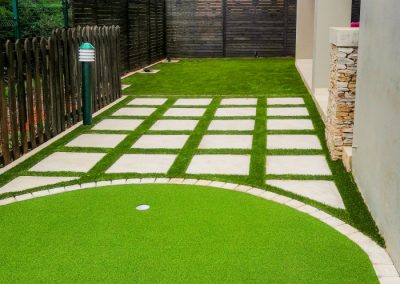 Freshly installed instant lawn in a Durban backyard, completed by Creative Landscapes